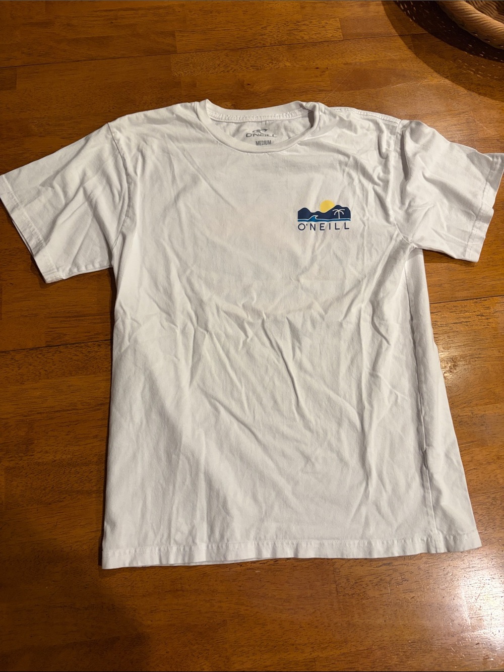 O'Neill White Short Sleeve Tee with Blue and Yellow Logo